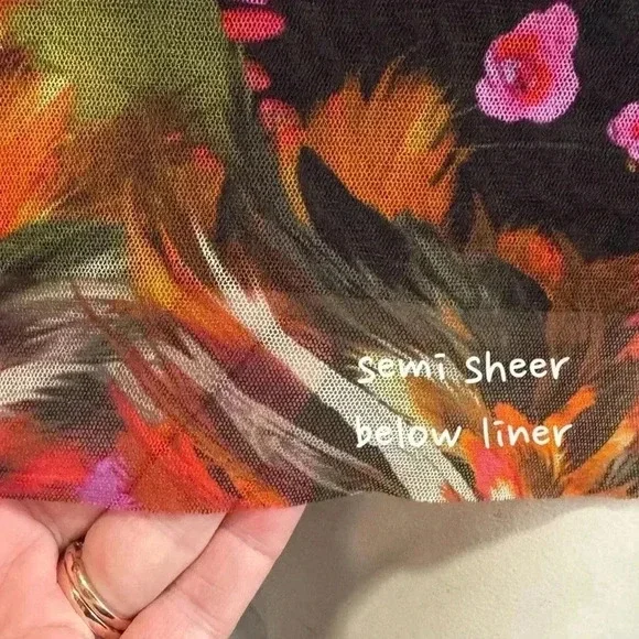 Fuzzi Mesh Floral Bodycon Mini Dress Long Sleeve Italian Designer Women’s Large - Picture 8 of 15